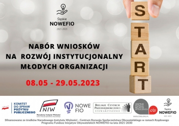 Śląskie NOWEFIO „Mikrodotacje na rozwój instytucjonalny młodych organizacji”.